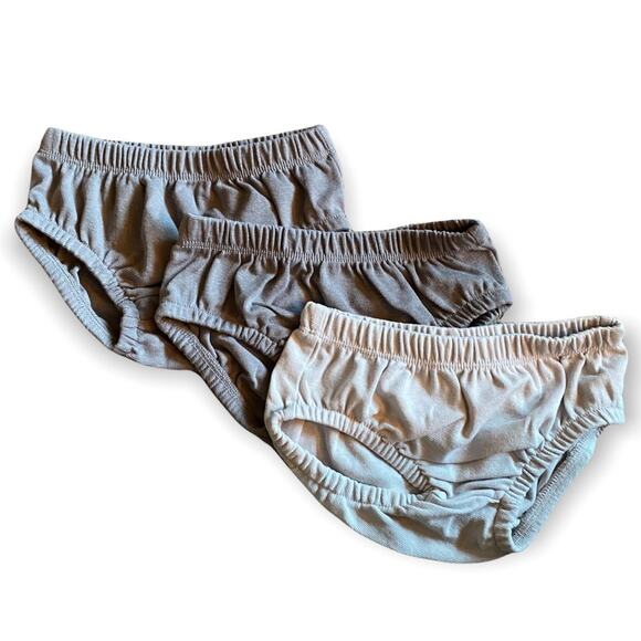 Hanes Set of 3 Gray Baby Diaper Covers Size 6-12 Months NEW - Picture 1 of 1